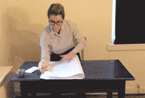 Fold precisely a large piece of paper in one try (can a robot hold down a desk job?) Fold precisely a large piece of paper in one try (can a robot hold down a desk job?)