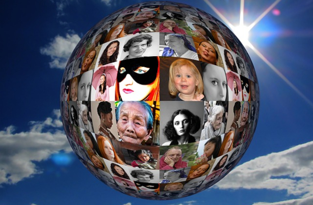 InnerSelf Magazine: May 26, 2025 A blobe of Planet Earth with numerous images of women creating the whole. Image by Gerd Altmann from Pixabay.